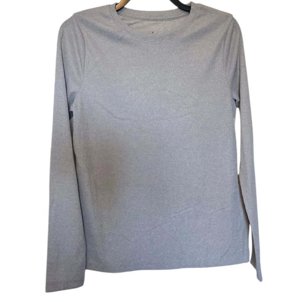 3/$15 A New Day Silver Long Sleeve Shirt Size Large - Picture 1 of 6